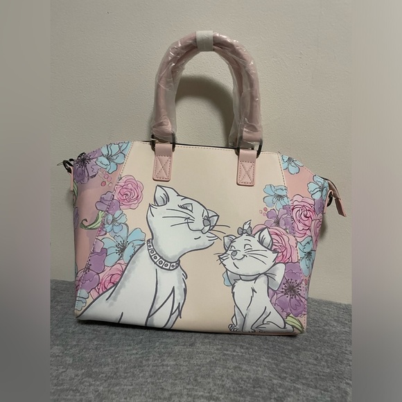 SET Loungefly The Aristocats Marie & Duchess Floral Satchel Bag & Marie Wallet - Picture 2 of 8